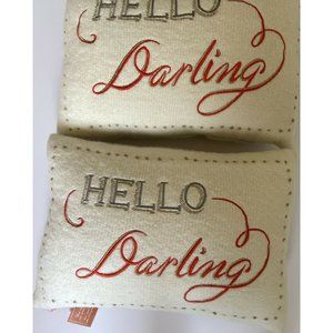 2 Urban Outfitters Hello Darling Pillows Red White